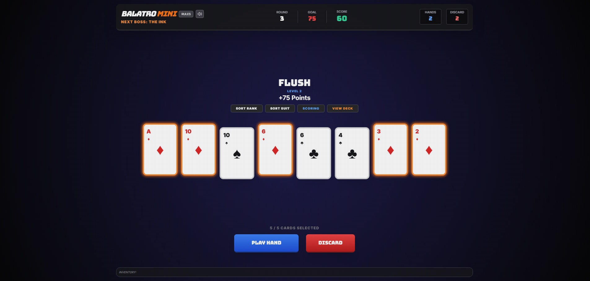 Balatro Mini website screenshot